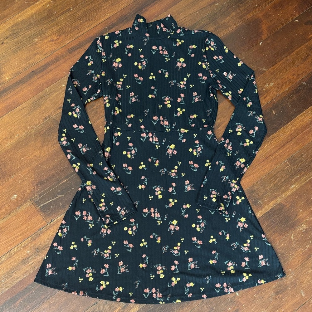 No Comment Ribbed Mock Neck Dress Size Small NWOT